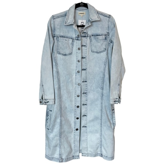 L'AGENCE Jacket Size S/P Vienna Cosmo Long Denim Pockets Made in USA Boho NEW - Picture 2 of 16